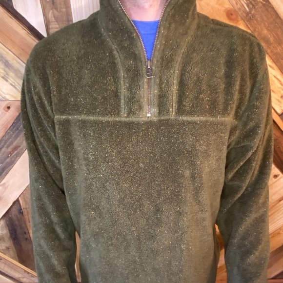 L.L. Bean Other - L.L. Bean | Green Fuzz 1/2 Zip Pullover Sweater